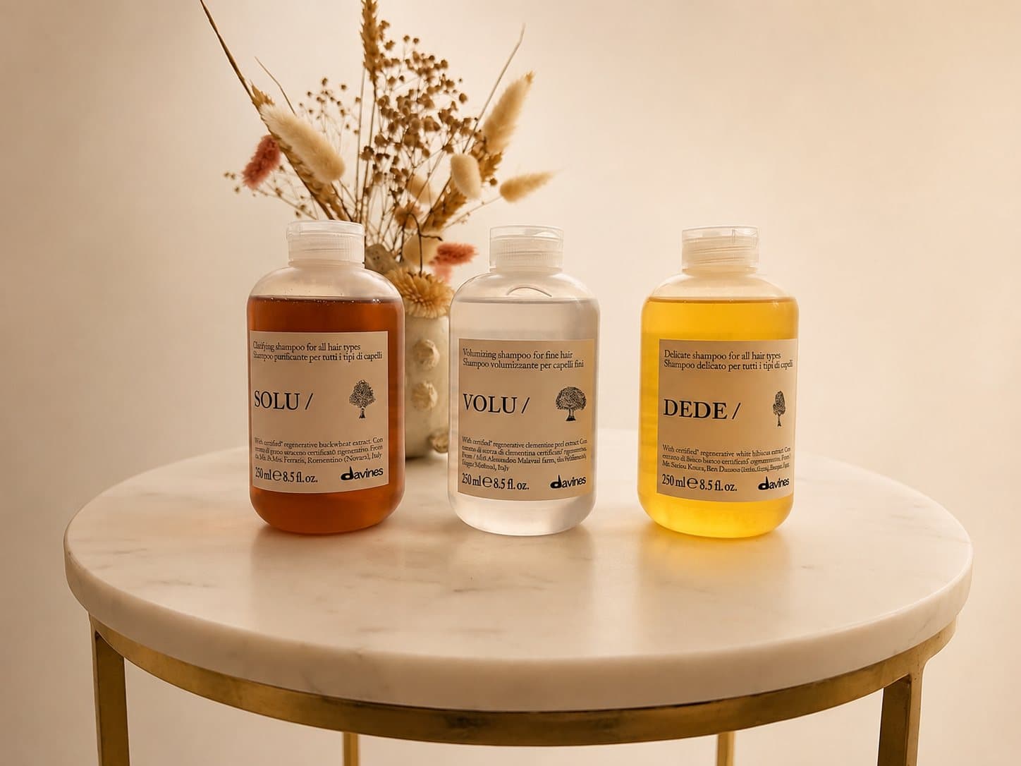 La sélection de shampooings Davines proposée au salon Maison Pimentel